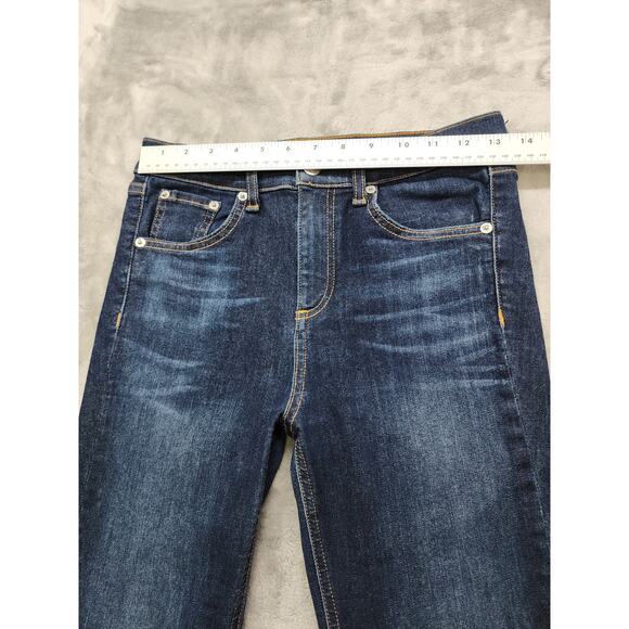 Rag & Bone 10 Inch Ankle Skinny Jeans Size 26 Blue High Rise Raw Hem Stretch - Picture 11 of 15